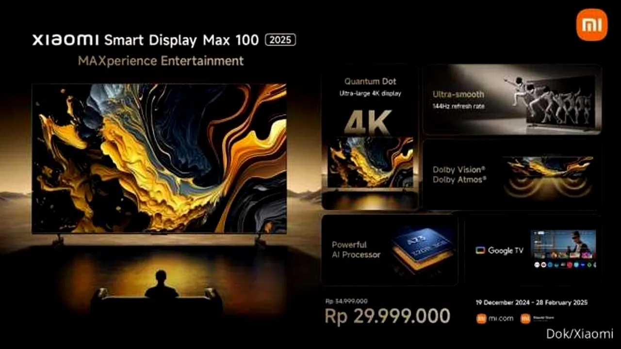 Xiaomi Meluncurkan Smart Display Max 100 Berukuran Jumbo dengan Harga Rp 30 Jutaan